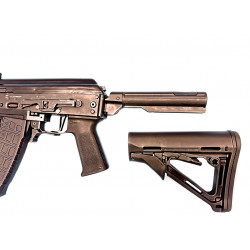 Завышенный удлиненный облегченный адаптер приклада с буфером "AK100 SB+",Mil/COM для АК/Сайга исп.33/Сайга-9