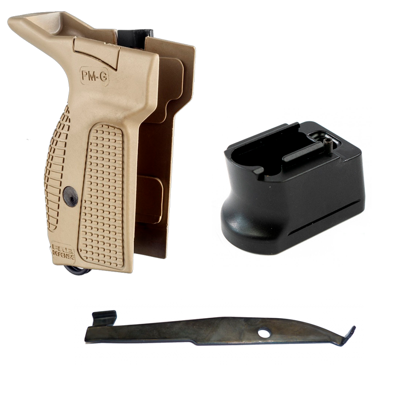 Комплект песочная рукоять со сбросом магазина (амбидекстр) и пяткой на 2 патрона кал. 9х18 для ПМ