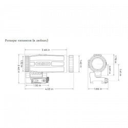 Комплект коллиматор AEMS Pro X2 RD, красная марка и 3-х кратный увеличитель HM3X