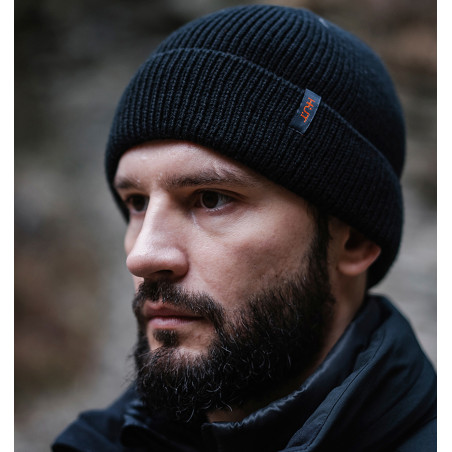 Шапка H.U.T. Tiller с отворотом, чёрная