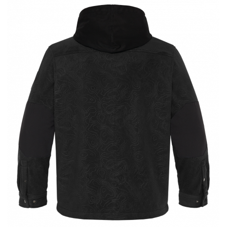 Рубашка мужская H.U.T. Vodla, с капюшоном, флисовая, чёрная