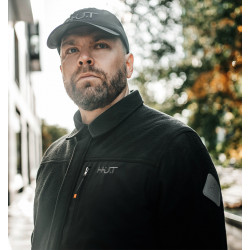 Рубашка мужская H.U.T. Vodla, с капюшоном, флисовая, чёрная