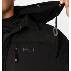 Рубашка мужская H.U.T. Vodla, с капюшоном, флисовая, чёрная