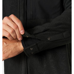 Рубашка мужская H.U.T. Vodla, с капюшоном, флисовая, чёрная