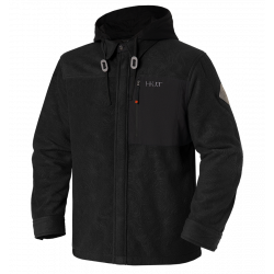 Рубашка мужская H.U.T. Vodla, с капюшоном, флисовая, чёрная