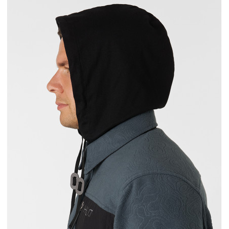 Рубашка мужская H.U.T. Vodla, с капюшоном, флисовая, серая