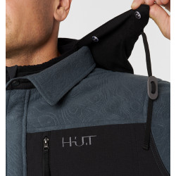 Рубашка мужская H.U.T. Vodla, с капюшоном, флисовая, серая