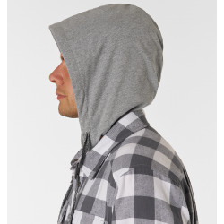 Рубашка мужская H.U.T. Samatja, с капюшоном, фланелевая, светло-серая