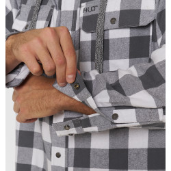 Рубашка мужская H.U.T. Samatja, с капюшоном, фланелевая, светло-серая