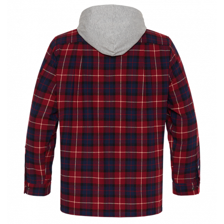 Рубашка мужская H.U.T. Samatja, с капюшоном, фланелевая, бордовая