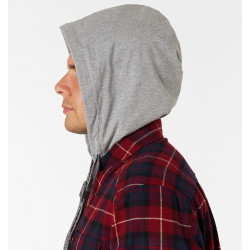 Рубашка мужская H.U.T. Samatja, с капюшоном, фланелевая, бордовая