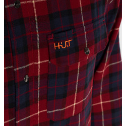 Рубашка мужская H.U.T. Samatja, с капюшоном, фланелевая, бордовая