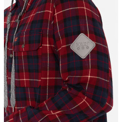 Рубашка мужская H.U.T. Samatja, с капюшоном, фланелевая, бордовая