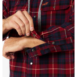 Рубашка мужская H.U.T. Samatja, с капюшоном, фланелевая, бордовая