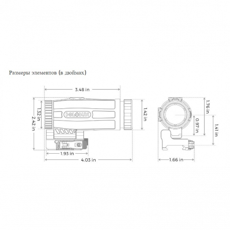 Комплект коллиматор HE510C-GR, зелёная марка и 3-х кратный увеличитель HM3X