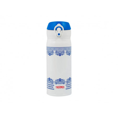 Термокружка THERMOS JNL-402 BLWH 0.4L, откидной механизм, бело-синяя