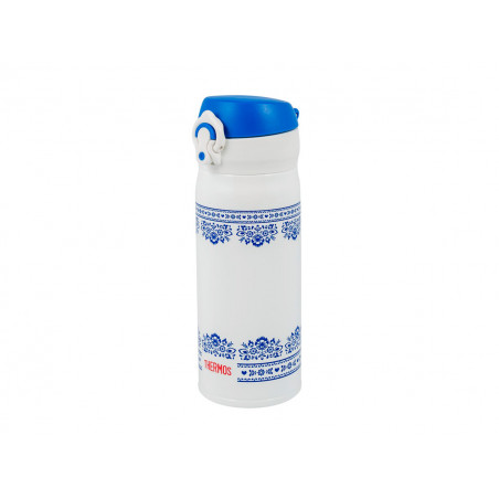 Термокружка THERMOS JNL-402 BLWH 0.4L, откидной механизм, бело-синяя