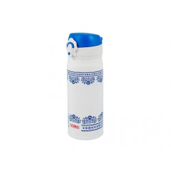 Термокружка THERMOS JNL-402 BLWH 0.4L, откидной механизм, бело-синяя