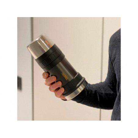 Термос для еды THERMOS WORK 2345 GM 0,47L складная ложка, чёрный графит