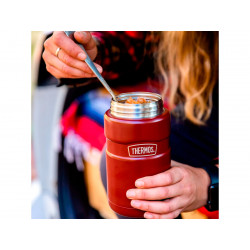 Термос для еды THERMOS KING SK-3021 MRR 0,7L, складная ложка, Rustic Red