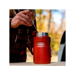 Термос для еды THERMOS KING SK-3021 MRR 0,7L, складная ложка, Rustic Red