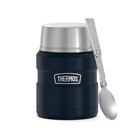 Термос для еды THERMOS KING SK-3000 MMB 0,47L, складная ложка, чёрный