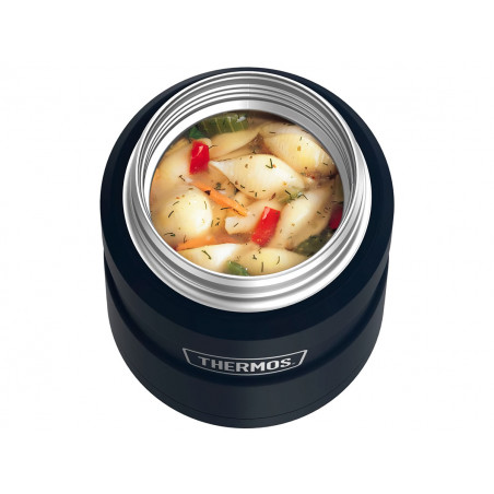 Термос для еды THERMOS KING SK-3000 MMB 0,47L, складная ложка, чёрный