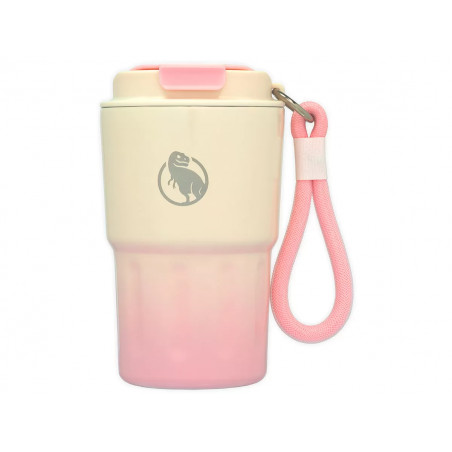 Термокружка THEROPOD TP-9149 0.34L, герметичная крышка, цвет бело-розовый