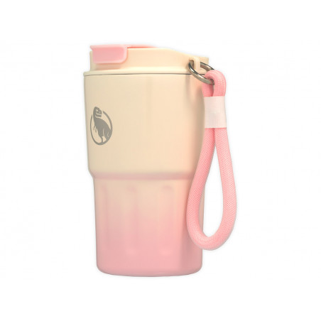 Термокружка THEROPOD TP-9149 0.34L, герметичная крышка, цвет бело-розовый