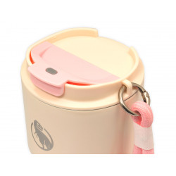 Термокружка THEROPOD TP-9149 0.34L, герметичная крышка, цвет бело-розовый