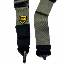 Быстрорегулируемый оружейный ремень R-2F двухточечный (карабин/QD) и беруши, олива