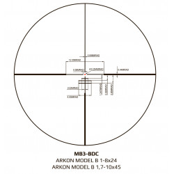 Оптический прицел ARKON Model B 1,7-10x45, сетка MB3-BDC