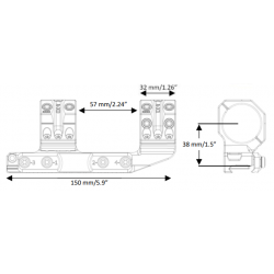 Кронштейн SPUHR Cantilever Scope Mount 34мм на Picatinny, вынос 40мм, h38мм, 6MIL
