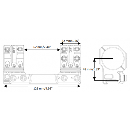 Кронштейн SPUHR Scope Mount 30мм на Picatinny, h48мм, 0MIL