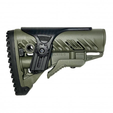 Полимерный приклад GLR-16 олива с подщечником, Fab Defense (COM-SPEC/MIL-SPEC), олива