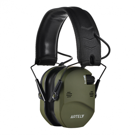 Профессиональные стрелковые наушники ARTELV КРЕЧЕТ II, гелевые амбушюры, зелёные