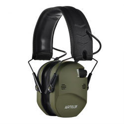 Профессиональные стрелковые наушники ARTELV КРЕЧЕТ II, гелевые амбушюры, зелёные