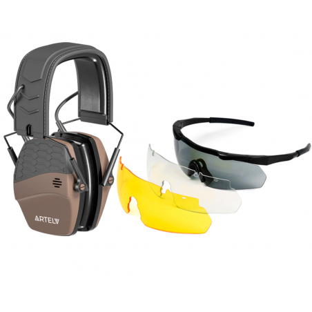 Комплект защиты из наушников Кречет и защитных очков с набором линз "LYNX"