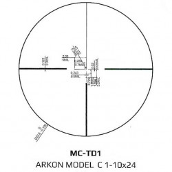 Оптический прицел Arkon Model C 1-10x24, сетка MC-TD1