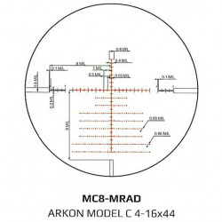Оптический прицел Arkon Model C 4-16x44, сетка MC8-MRAD