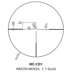 Оптический прицел Arkon Model C 1-6x24, сетка MC-CD1
