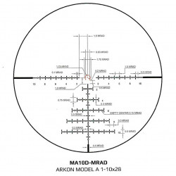 Оптический прицел ARKON Model A 1-10х28, сетка MA10D-MRAD