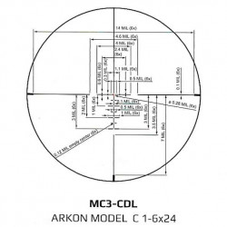 Оптический прицел ARKON Model C 1-6x24 сетка MC3-CDL