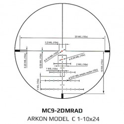 Оптический прицел ARKON Model C 1-10x24 сетка MC9-2DMRAD