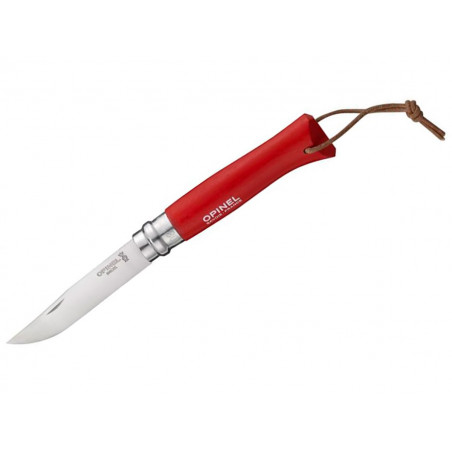 Нож складной Opinel Bushwhacker Red 08, нержавеющая сталь, чехол, красный