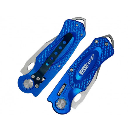 Нож складной AccuSharp Folding Sport Knife, нержавеющая сталь, синий