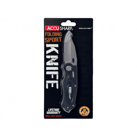 Нож складной AccuSharp Folding Sport Knife, нержавеющая сталь, чёрный