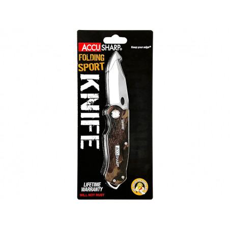 Нож складной AccuSharp Folding Sport Knife нержавеющая сталь, камуфляж