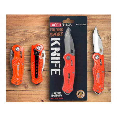 Нож складной AccuSharp Folding Sport Knife нержавеющая сталь оранжевый