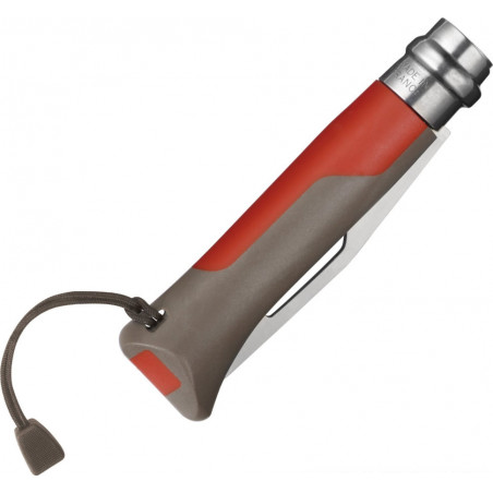 Нож складной Opinel Outdoor 08, нержавеющая сталь, полимер, красный/серый